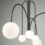 Artcraft Comet Chandelier, 6-Light, Semi Matte Black, Opal Shade, 31.5"W (AC6656BK 340430MT) 