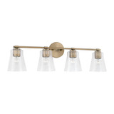 Capital Baker Vanity Light, Aged Brass, 31.75"W 