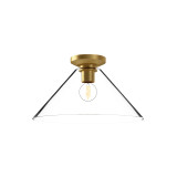 Alora Lighting Salem Semi-Flush Mount, 1-Light, Brushed Gold, Clear Glass, 14.13"D 