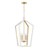 Capital Maren Pendant, Flat White and Matte Brass, 20"W 