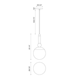 Alora Lighting Delilah Pendant, 1-Light, Brushed Gold, Clear Glass, 20.25"H 