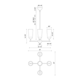 Alora Lighting Emil Chandelier, 4-Light, White, White Oak, 25"D 