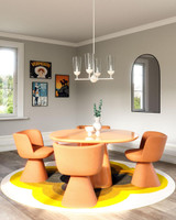 Alora Lighting Emil Chandelier, 4-Light, White, White Oak, 25"D 