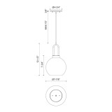 Alora Lighting Soji Pendant, 1-Light, Brushed Nickel, Clear Glass, 12.5"H 