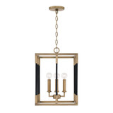 Capital Bleeker Foyer, Aged Brass and Black, 13"W 