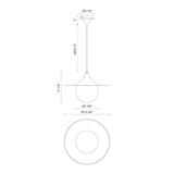 Alora Lighting Fuji Pendant, 1-Light, Matte Black, Opal Matte Glass, 15.75"D 