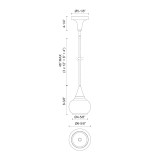 Alora Lighting Hazel Pendant, 1-Light, Chrome, Opal Matte Glass, 8.38"H 