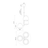 Alora Lighting Kenji Chandelier, 1-Light, Matte Black, Opal Matte Glass, 23.88"D 