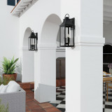 Capital Bradford Outdoor Wall Lantern, Black, 9"W, 4 Light 