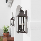 Capital Bradford Outdoor Wall Lantern, Oiled Bronze, 9"W, 4 Light 