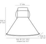 Arteriors Home Lane Wall Sconce, 1-Light, Cadet Blue, Adjustable 8" - 9.5"H (49201 3MQMJ) 