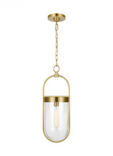 Visual Comfort & Co. Studio Collection Blaine Pendant, 1-Light, Burnished Brass, Clear Shade, 22.75"H (CP1371BBS 706X0A2) 