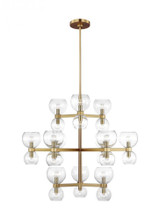 Visual Comfort & Co. Studio Collection Londyn Chandelier, 24-Light, Burnished Brass with Clear, Clear Shade, 36.5"W (KSC10124BBSCG 706X192) 