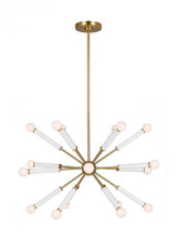 Visual Comfort & Co. Studio Collection Monroe Chandelier, 18-Light, Burnished Brass with Glossy White, 32.38"W (KSC10518BBSGW 706X19A) 