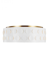 Visual Comfort & Co. Studio Collection Dottie Flush Mount, 4-Light, Burnished Brass, Etched Shade, 27.38"W (KSF1024BBS 706WZDP) 