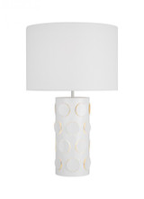 Visual Comfort & Co. Studio Collection Dottie Table Lamp, 2-Light, LED, Matte White, White Linen Shade, 26.63"H (KST1022MWT1 706X1AT) 