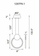 CWI Lighting Pulley Mini Pendant, LED, Black, 8"W (1297P8-1-101 3069PCE) 