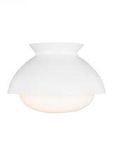 Visual Comfort & Co. Studio Collection Lucerne Flush Mount, 1-Light, Matte White, Milk White Shade, 9"W (AEF1001MWT 706WZCK) 
