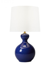 Visual Comfort & Co. Studio Collection Antonina Table Lamp, 1-Light, LED, Blue Celadon, White Linen Shade, 25.5"H (AET1061BCL1 706X0AW) 