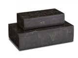 Currey and Company Black Bone Mosaic Box, Set of 2 