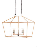 Currey and Company Denison Rectangular Natural Lantern 