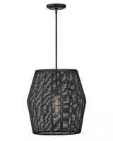 Hinkley Luca Drum Shade Pendant, 1-Light, Steel, 21"H (40387BLK 9U69D) 