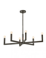 Hinkley Ezra Up Chandelier, 6-Light, Steel, 36"W (45048BX 9U69V) 