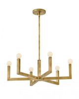 Hinkley Ezra Up Chandelier, 6-Light, Brass, 27"W (45046HB 9U69U) 
