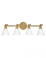 Hinkley Arti Bath Vanity Light, 4-Light, Brass, 32"W (51184HB 9U77L) 