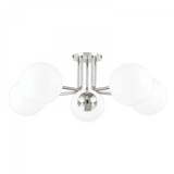 Mitzi by Hudson Valley Lighting Stella Semi-Flush Mount, 5-Light, Polished Nickel, 30"W (H105605-PN 608UHEX) 