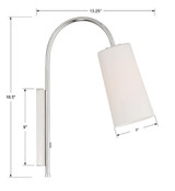 Crystorama Alexa Task Light - Polished Nickel 18.5"H 