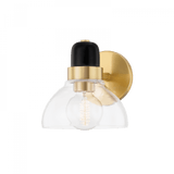 Mitzi by Hudson Valley Lighting Camile Bath Bracket, 1-Light, Aged Brass, 8"H (H482301-AGB 608UJCW) 