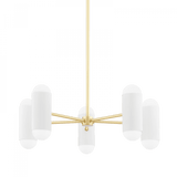 Mitzi by Hudson Valley Lighting Kira Chandelier, 10-Light, White, 27"W (H484810-AGB/SWH 608UHCA) 