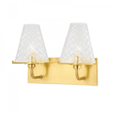 Mitzi by Hudson Valley Lighting Irene Bath Bracket, 2-Light, Aged Brass, 13.75"W (H495302-AGB 608UHCJ) 
