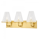 Mitzi by Hudson Valley Lighting Irene Bath Bracket, 3-Light, Aged Brass, 21.75"W (H495303-AGB 608UHCL) 
