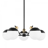 Mitzi by Hudson Valley Lighting Miranda Chandelier, 5-Light, LED, Aged Brass/Soft Black, 28"W (H573805-AGB/SBK 608UKA8) 