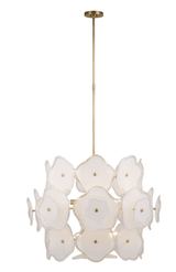 Visual Comfort & Co. Signature Collection Leighton Large Barrel Chandelier, 11-Light, Soft Brass, 30.5"W (KS 5067SB-CRE CX05P) 