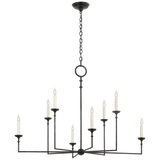 Visual Comfort & Co. Signature Collection Rowen Grande Chandelier, 8-Light, Aged Iron, 52"W (CHC 5703AI CX32K) 
