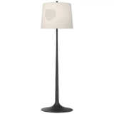 Visual Comfort & Co. Signature Collection Oscar Large Sculpted Floor Lamp, 1-Light, Aged Iron, Linen Shade, 62.25"H (BBL 1180AI-L CX31F) 