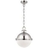 Visual Comfort & Co. Signature Collection Adrian Large Globe Pendant, 1-Light, Polished Nickel, 17.5"H (CHC 5490PN-WG CX343) 