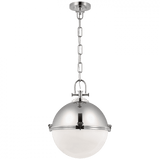 Visual Comfort & Co. Signature Collection Adrian X-Large Globe Pendant, 1-Light, Polished Nickel, 21.5"H (CHC 5491PN-WG CX14C) 
