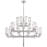 Visual Comfort & Co. Signature Collection Liaison Triple Tier Chandelier, 32-Light, Polished Nickel, 47.5"W (KW 5202PN-CG CX23L) 