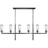 Visual Comfort & Co. Signature Collection Liaison Large Linear Chandelier, 6-Light, Bronze, 3.5"W (KW 5203BZ-CG CX416) 