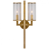 Visual Comfort & Co. Signature Collection Liaison Double Wall Sconce, 2-Light, Antique-Burnished Brass, 19"H (KW 2201AB-CG CX153) 