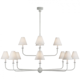 Piaf Grande Two-Tier Chandelier, 12-Light, Plaster White, 58"W (TOB 5453PW-L CX33Z)
