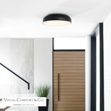 Visual Comfort & Co. Modern Collection Kosa Flush Mount , 1-Light, LED, Black, 18"W (700FMKOSA18B-LED930 70PGAK9) 