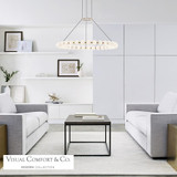 Visual Comfort & Co. Modern Collection Orbet Chandelier, 1-Light, LED, Brass, 36.1"W (700OBT36NB-LED927 70PGALC) 