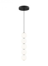 Visual Comfort & Co. Modern Collection Orbet Pendant, 5-Light, LED, Black, 13.5"H (700TDOBT5B-LED927 70PGALG) 