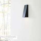 Visual Comfort & Co. Modern Collection Pitch Outdoor Wall Mount, Integrated LED, Black, 12"H (700OWPIT12B-LED930 70PGALM) 