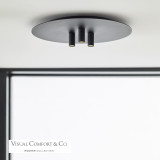 Visual Comfort & Co. Modern Collection Ponte Flush Mount, Integrated LED, Black, 16"W (700FMPNT16B-LED930 70PGAM0) 